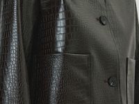 Куртка из искусственной кожи с тиснением под крокодила, Коричневый