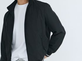 Бомбер с контрастными деталями, Черный