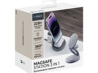 Беспроводное зарядное устройство Deppa MagSafe Station 3 в 1 (23161) для смартфона/наушников/Apple Watch 15W (графит)