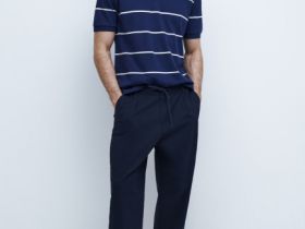 Брюки с регулируемым поясом, Синий