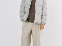 Утеплённая куртка с воротником-стойкой, Серый