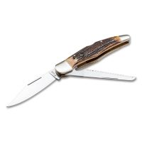 Складной нож Boker  Jagdmesser Duo, сталь 440C, рукоять рог/нейзильбер