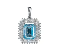 Подвеска из белого золота с топазом э4771пд08220460