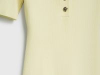 Платье в рубчик с воротником поло, Желтый