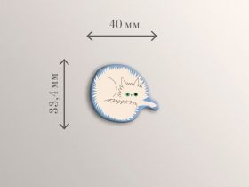 Стикер объемный "Тревожный котик Вата"