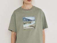 Футболка с географическим принтом O'STIN х Экспедиция, Зеленый