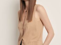 Жилет с добавлением льна приталенного силуэта