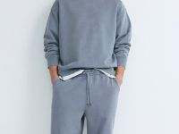 Трикотажные джоггеры с эффектом стирки, Синий