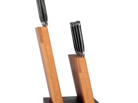 Подставка для ножей магнитная Woodinhome KS018SON-ST, дуб/мрамор