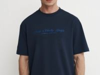 Футболка с вышивкой, Синий