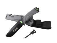 Нож для выживания с огнивом и точилкой Ganzo G8012, серый