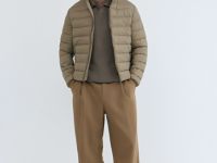 Утеплённая лёгкая куртка с воротником-стойкой, Бежевый