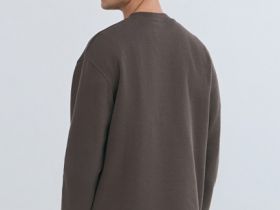 Свитшот с вырезом хенли, Коричневый