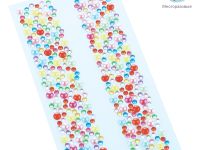 Наклейки акриловые MESHU "Colorful line", 25*7,8см, стразы, 500 наклеек
