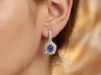 Серьги из белого золота с и танзанитами э4760сг02260365_white