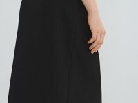 Прямая юбка миди на запах, Черный