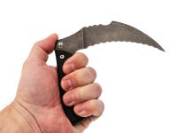 Нож Barmaley Knives Грим BW серрейтор, сталь AUS-10Co, рукоять G10, черный