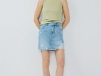 Базовая майка в рубчик, Зеленый