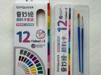 Набор акварели Languo 12 цв + 2 кисти