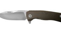 Нож складной LionSteel ROK B, сталь Bhler M390 Satin Finish, рукоять титан, бронзовый цвет