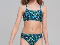 Комплект трикотажный для девочек: купальный костюм, парео