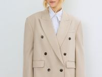 Двубортный жакет O'STIN x Яндекс Книги, Бежевый