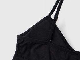 Базовый топ с вкладышами, Черный