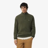 Мужской шерстяной свитер Lacoste на молнии с высоким воротом
