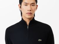Мужской хлопковый свитер Lacoste на молнии с высоким воротом