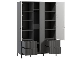 Распашной шкаф Трейвис 3-137x205 Графитовый
