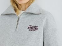 Толстовка с воротником-стойкой на молнии, Серый