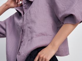 Рубашка изо льна с коротким рукавом