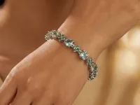 Браслет из серебра с празиолитами э0628бр11250372