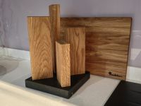 Подставка для ножей магнитная Woodinhome Stonehenge KS051SON-ST, дуб/мрамор