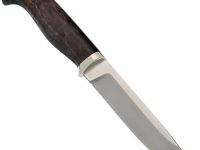 Шкуросъёмный нож Финка, сталь N690, рукоять карельская береза