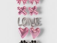 Серьги для девочек, 5 пар, Серебряный