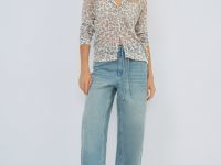 Кардиган с леопардовым принтом, Бежевый