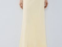 Прямая макси-юбка с эластичным поясом, Желтый