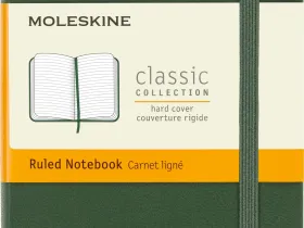 Записная книжка в линейку Moleskine "Classic" Pocket 90х140 мм 192 стр., твердая обложка зеленая
