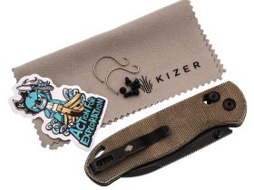 Складной нож Kizer Drop Bear Black, сталь 154CM, рукоять микарта