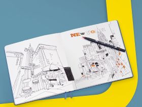 Скетчбук Leuchtturm Square 225х224 мм 112 стр., 150 г, твердая обложка черный