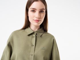 Женская хлопковая рубашка Lacoste свободного кроя