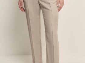 Брюки зауженного кроя с добавлением льна