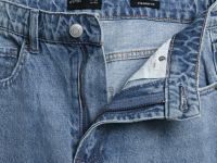 Прямые джинсы с высокой посадкой, Голубой