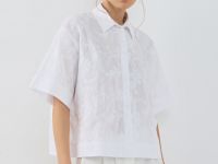Рубашка из хлопка с вышивкой, Белый