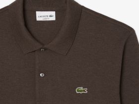 Мужское поло Lacoste L.12.21 классического кроя с длинным рукавом