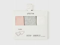 Классические трусы-брифы с кружевом, 3 шт., Розовый