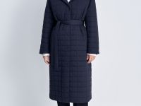 Утепленное пальто с поясом