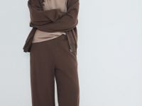 Широкие брюки с эластичным поясом, Коричневый