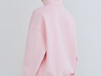 Толстовка с принтом и воротником на молнии, Розовый